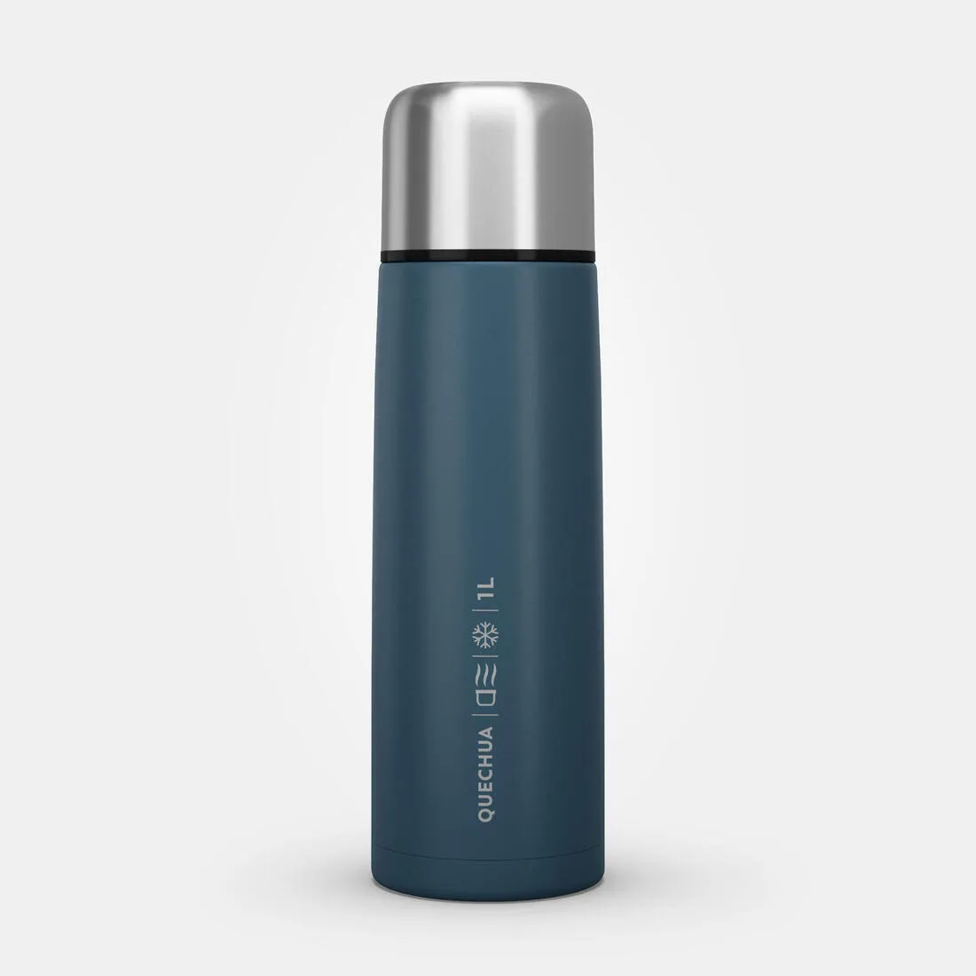 1 L stainless steel isothermal water bottle with cup for hiking - Blue