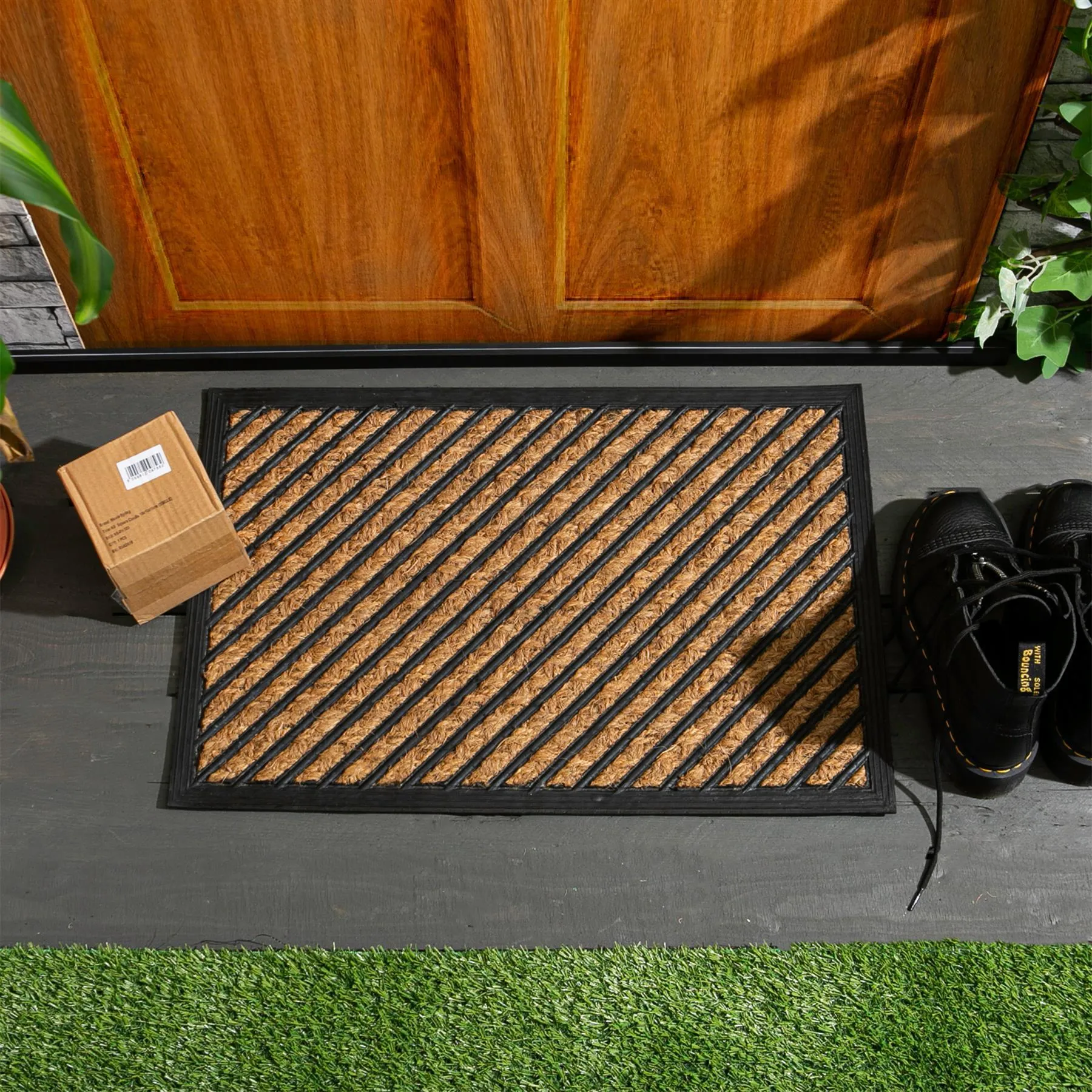 60cm x 40cm Diagonal Heavy Duty Door Mat - By Nicola Spring