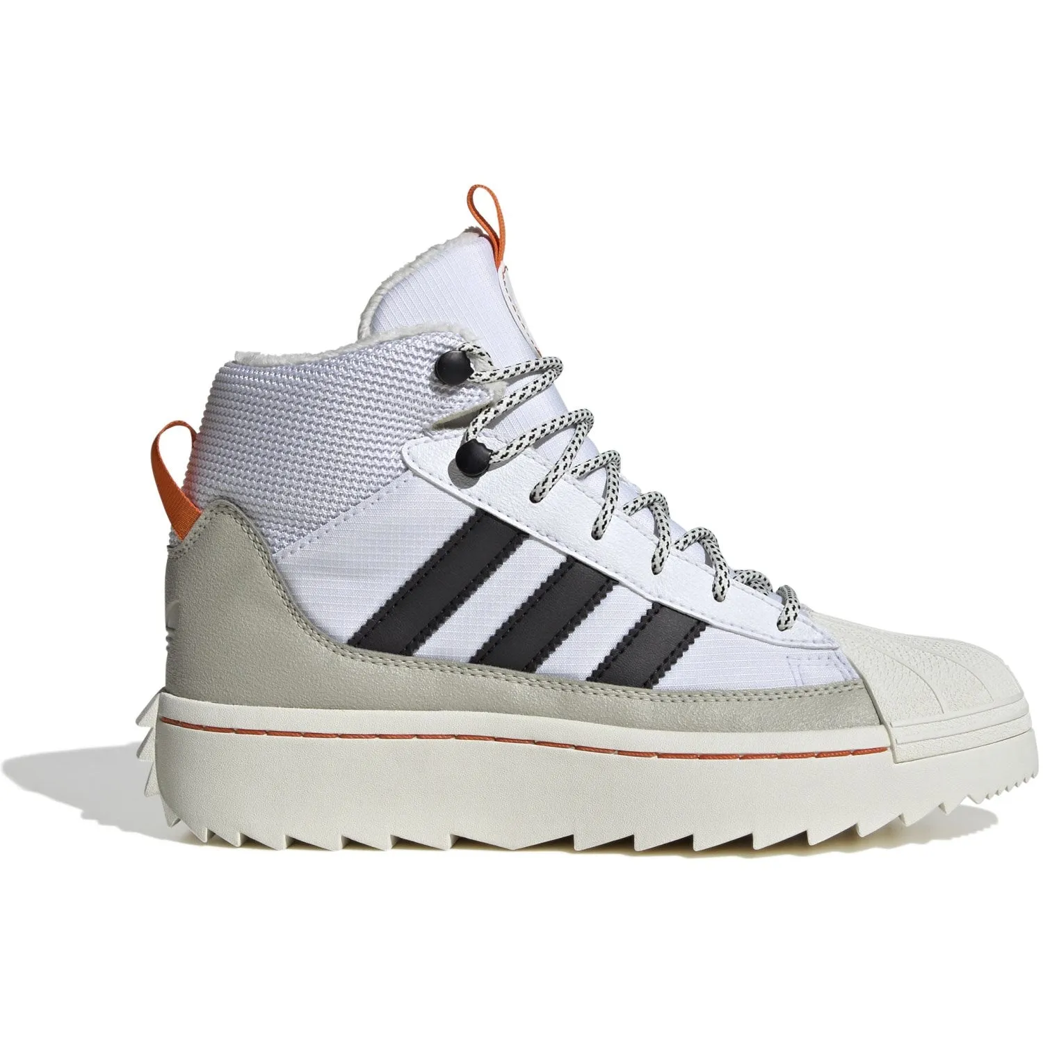 adidas Originals White/Core Black/Putty Grey Superstar Winter Trek J Boots