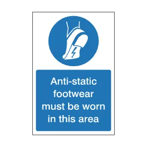 Anti-Static Footwear Must Be Worn In This Area Sign