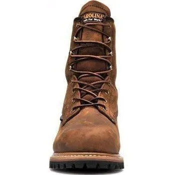 Carolina Men's Elm 8” Stl Toe WP INS Logger Work Boot - Brown - CA5821