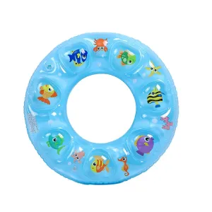 Cartoon Pattern Double Airbag Thickened Inflatable Swimming Ring Crystal Swimming Ring, Size:60 cm(Blue)