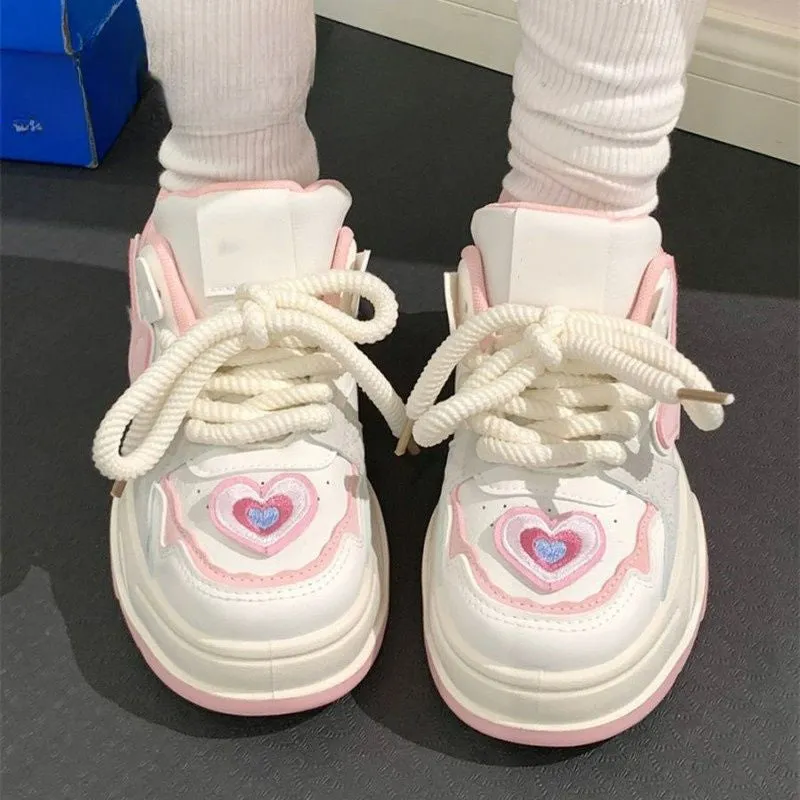 Cute Pink Heart Sneakers LY4179