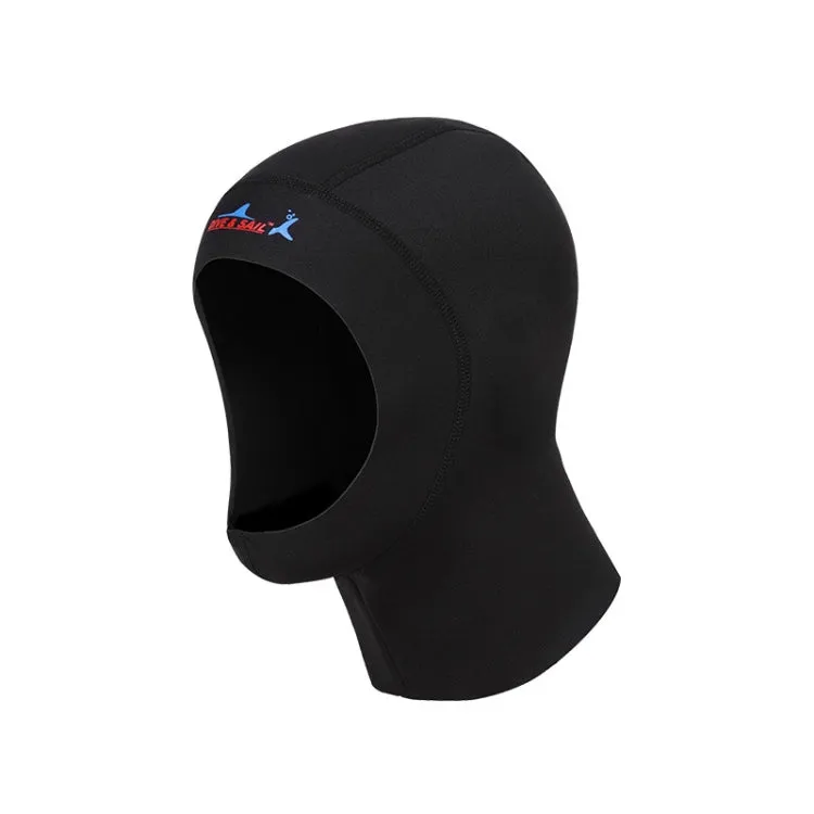 DIVE & SAIL DH-002 1mm Men and Women Swimming Caps Sunscreen Diving Cap Surfing Diving Headgear, Size: L(Black)