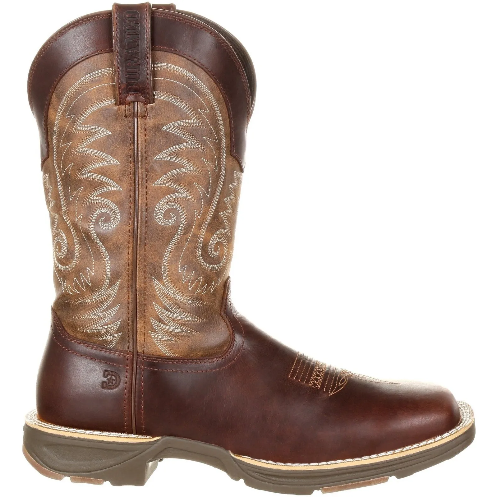 Durango Men's Ultra-Lite 12" Square Toe WP Western Boot- Brown- DDB0137