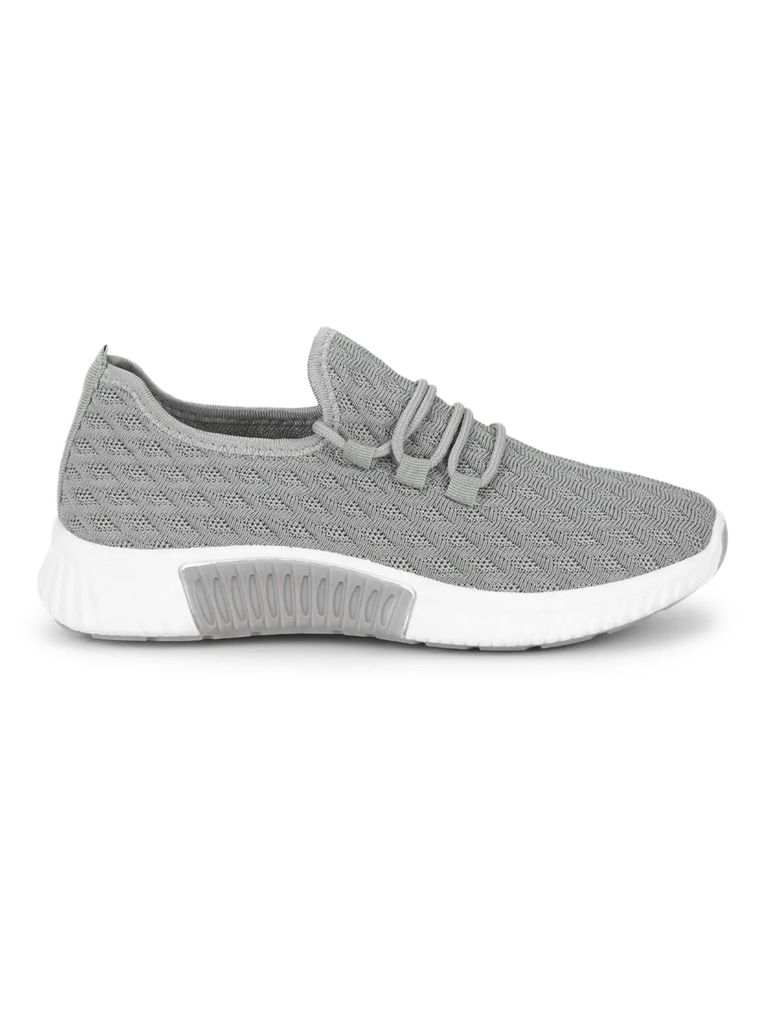 Grey Knitted Slip On Sneakers