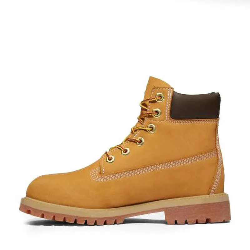 Juniors 6" Premium Nubuck Waterproof Boots, Wheat Nubuck