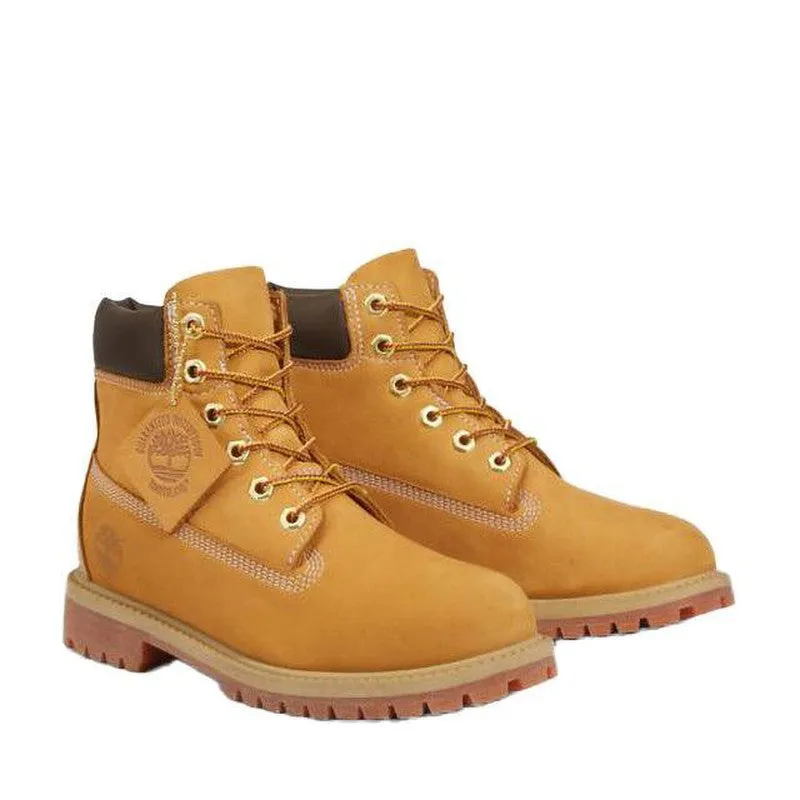 Juniors 6" Premium Nubuck Waterproof Boots, Wheat Nubuck