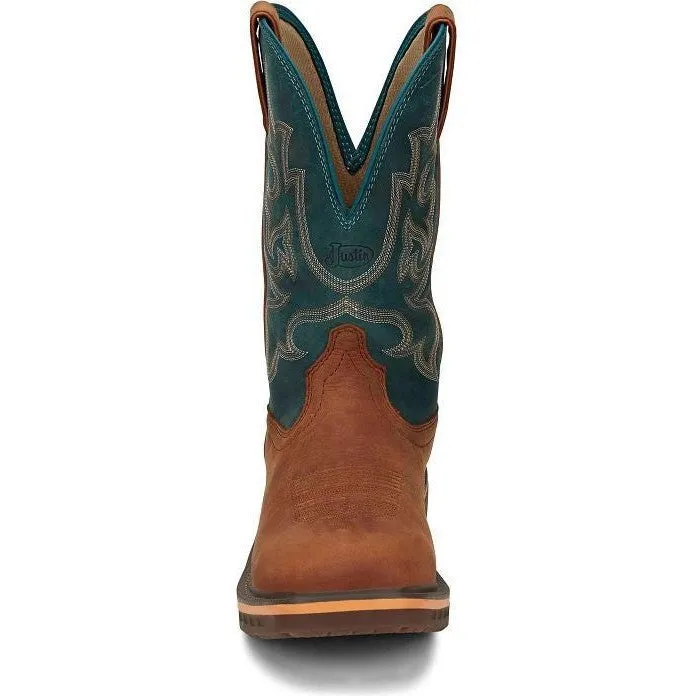 Justin Men's Resistor 11" Nano CT Western Work Boot -Blue - CR4010