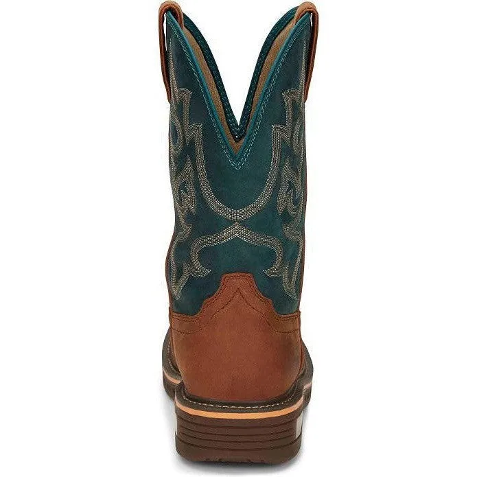 Justin Men's Resistor 11" Nano CT Western Work Boot -Blue - CR4010