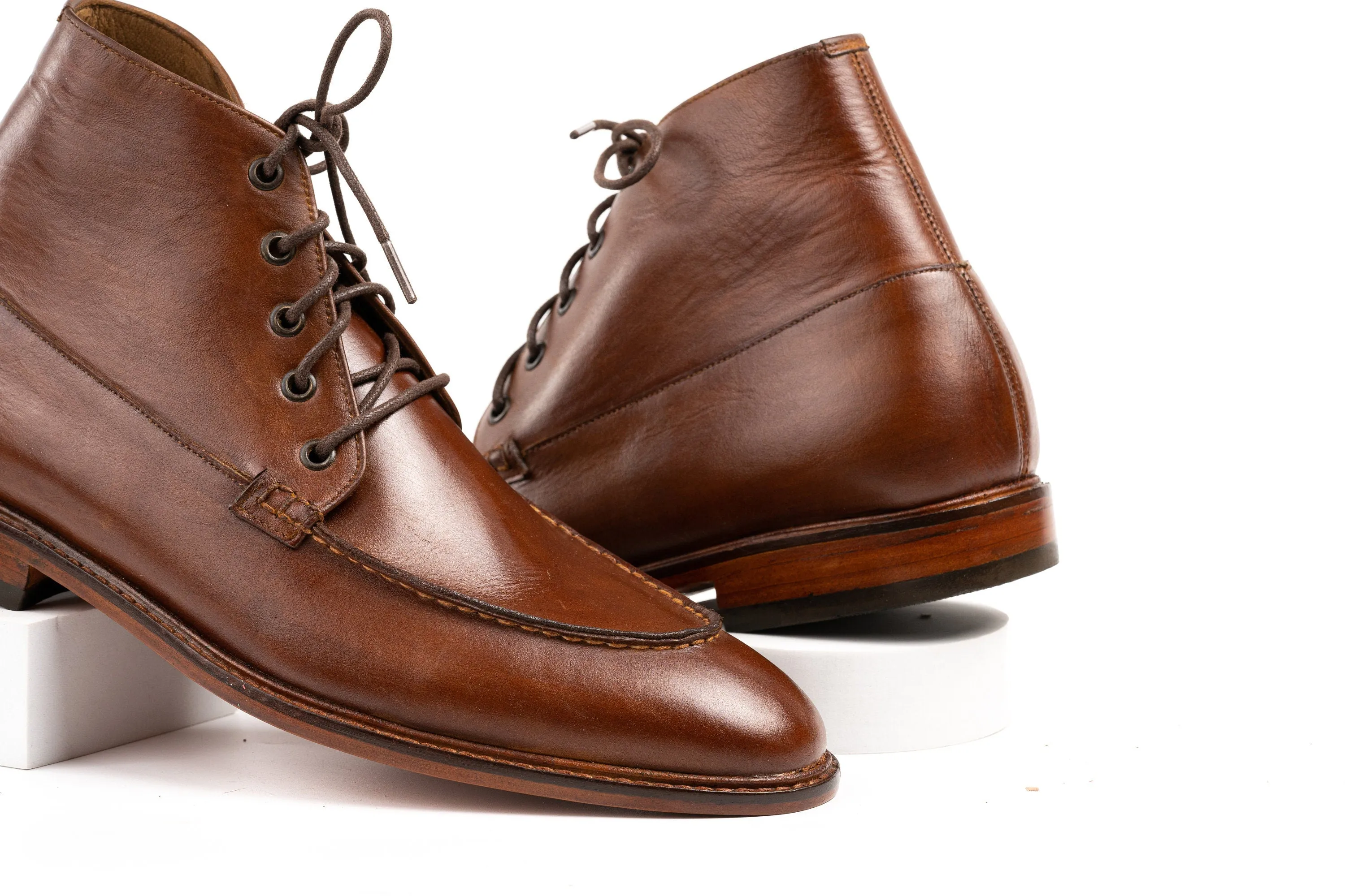 Lace Up boots, Hand Welted, Hand Lasted made using Hand-Finished Full-Grain Pull up Leather