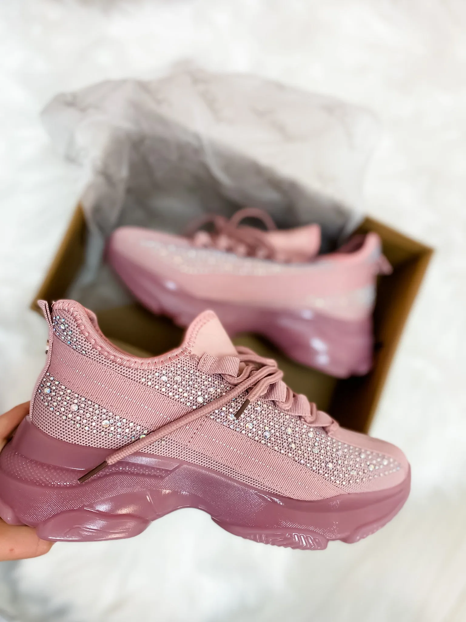 Mauve Rhinestone Sneaker