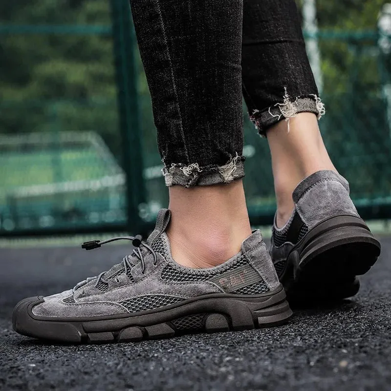 New Summer Anti-Slip Outdoor Jogging Male Running Sneakers Hollow Breathable Men Casual Shoes Caterpillar Wading Mesh Footwear