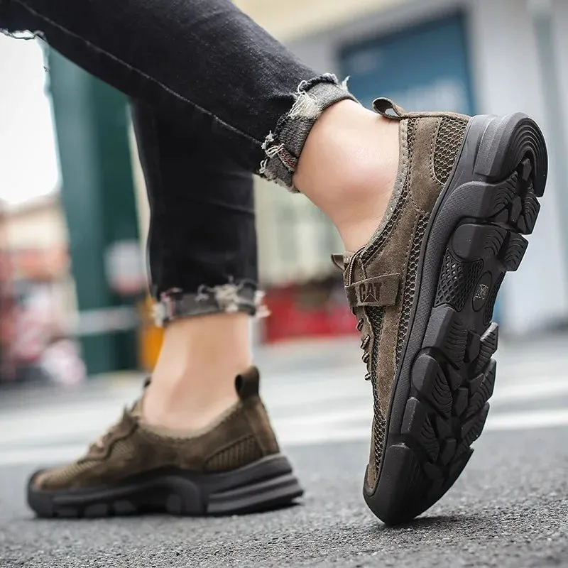 New Summer Anti-Slip Outdoor Jogging Male Running Sneakers Hollow Breathable Men Casual Shoes Caterpillar Wading Mesh Footwear