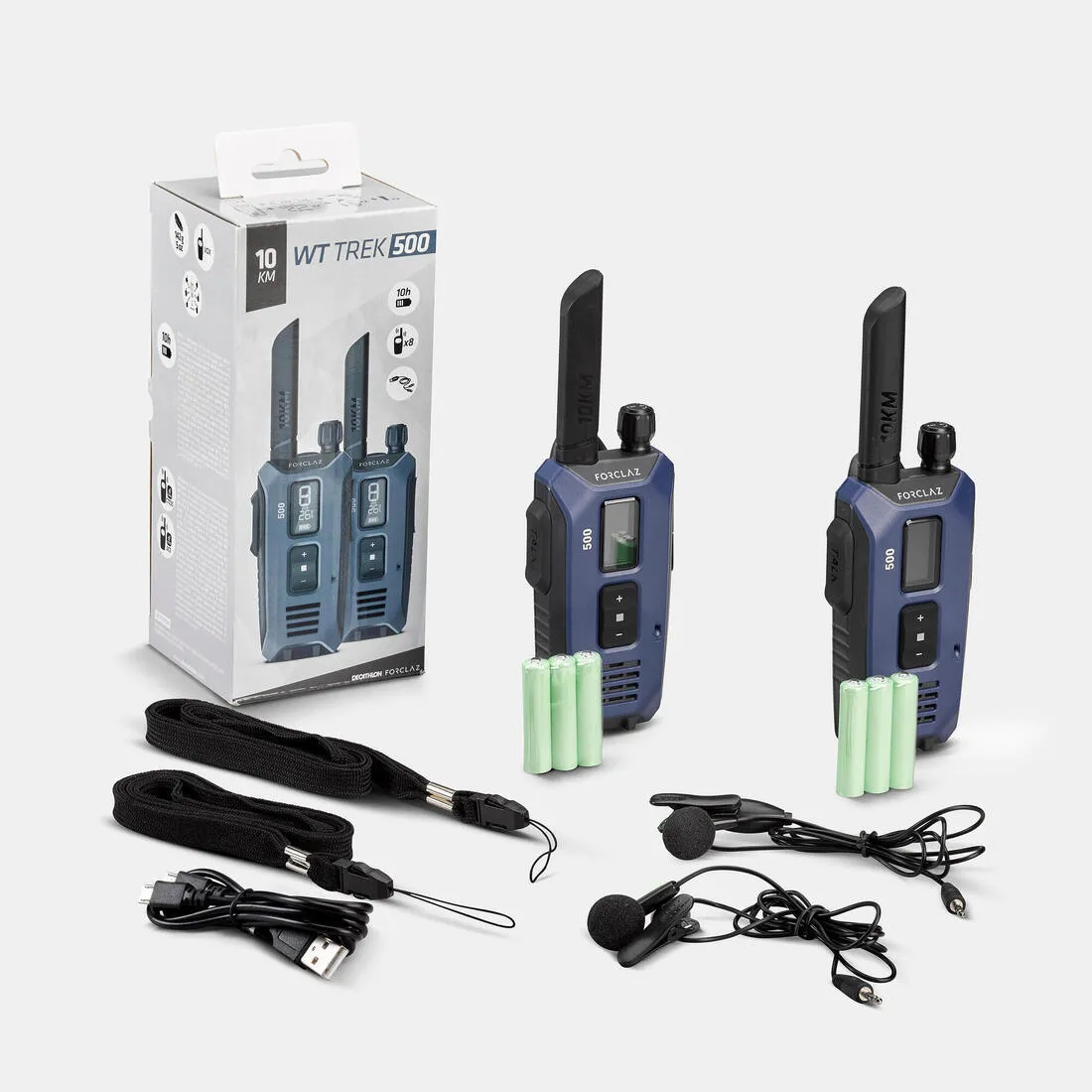 PAIR OF USB RECHARGEABLE WALKIE TALKIES - WT 500 - 10 km