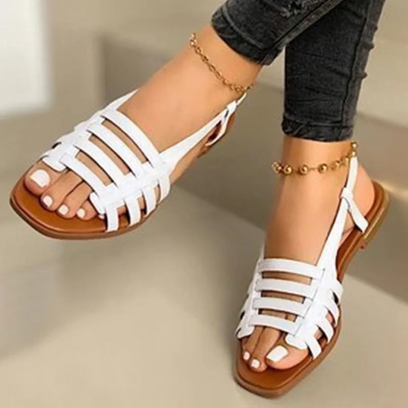 Purpdrank - Women Shoes Vintage Roman Platform Women Sandals Summer Buckle Causal Solid Durable Ladies Sandals Outdoor Rubber Footwear Femme