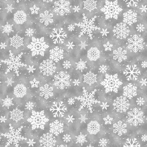 Snow Crew | Gray Snowflakes by Barb Tourtillotte for Henry Glass | 1288-90