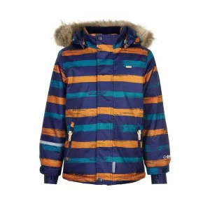 Snow Jacket Herringbone Navy Stripe