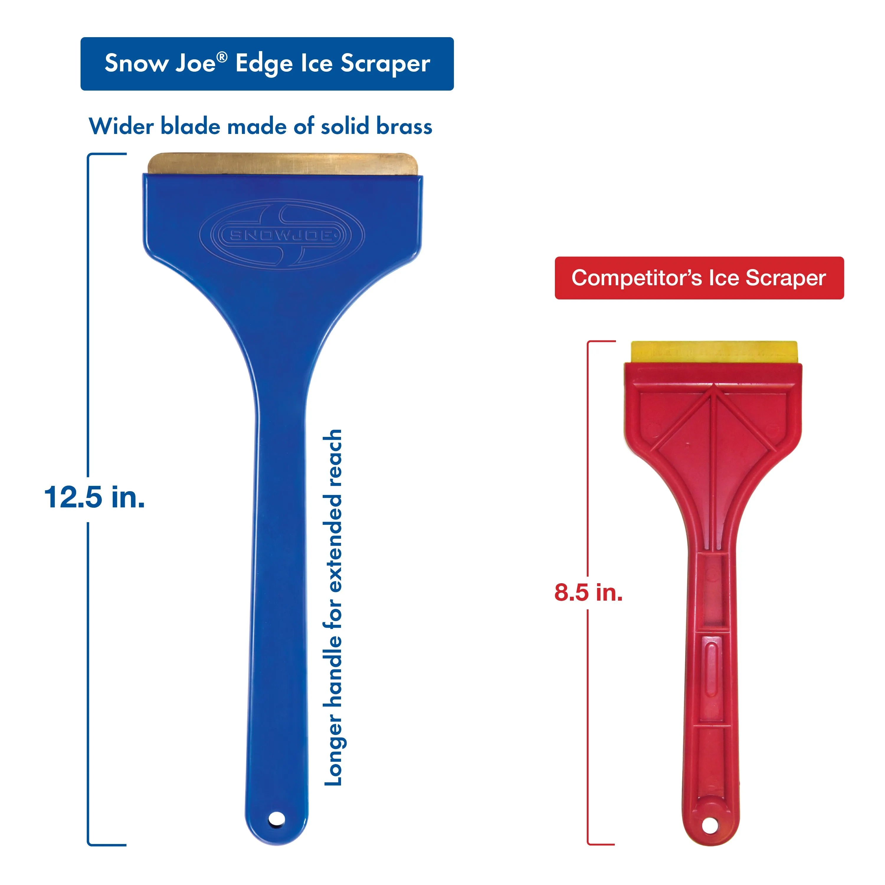 Snow Joe SJEG01 Brass Blade Ice Scraper | w/Oversized Handle, Non-Rust For Quick Ice Removal | For Auto/Truck Windshields