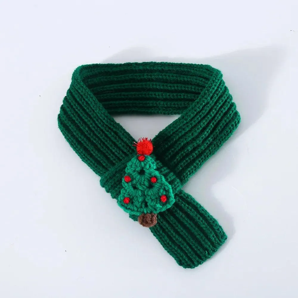 Solid Color Christmas Snow Pet Scarf Collar